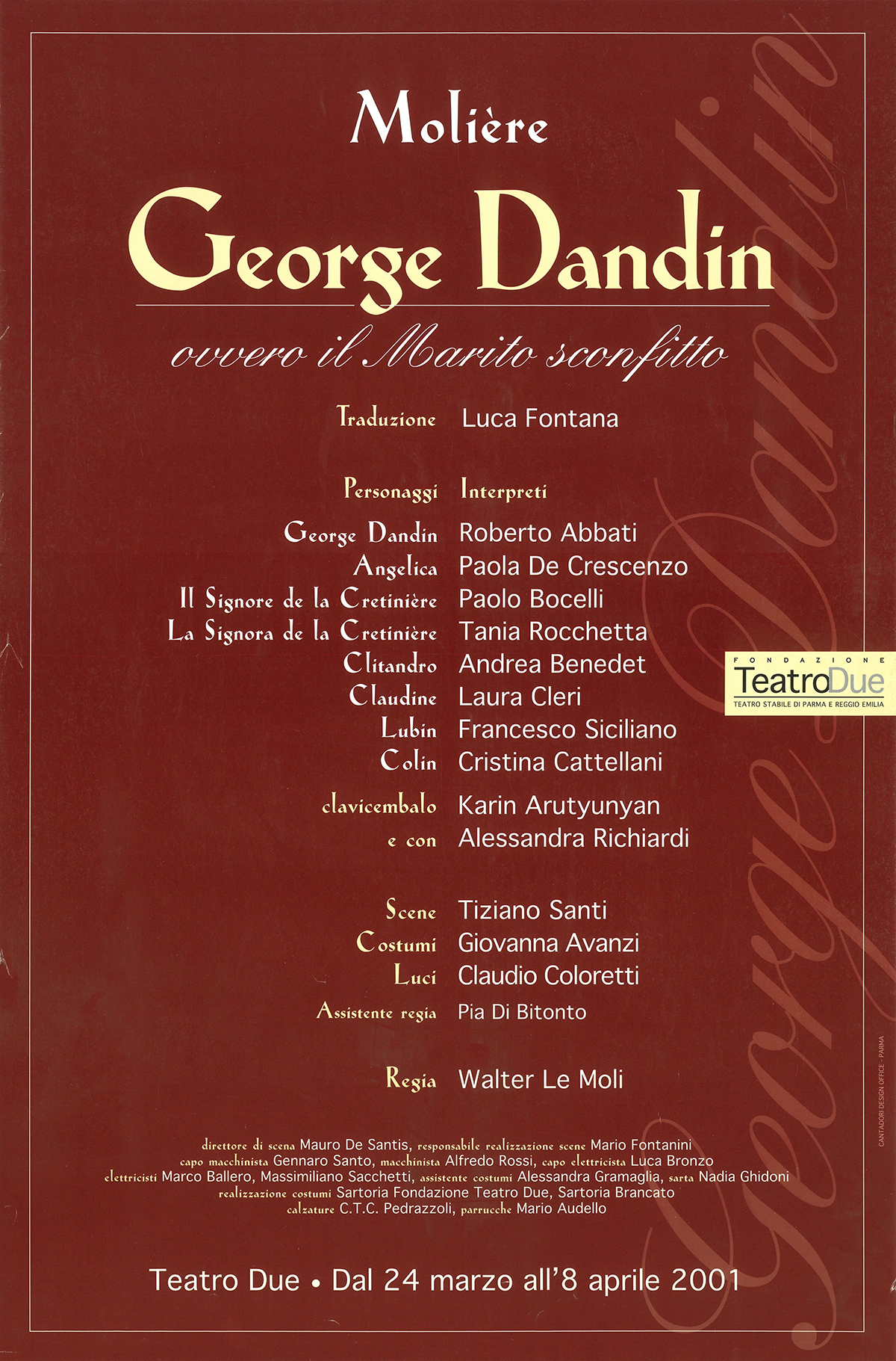 locandina george dandin le moli 2001